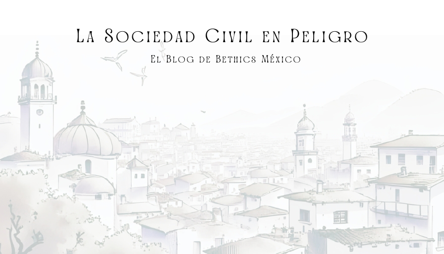 Imagen de encabezado para entrada de blog titulada 'La Sociedad Civil en Peligro' mostrando arquitectura clásica urbana con cúpulas y torres en escala de grises